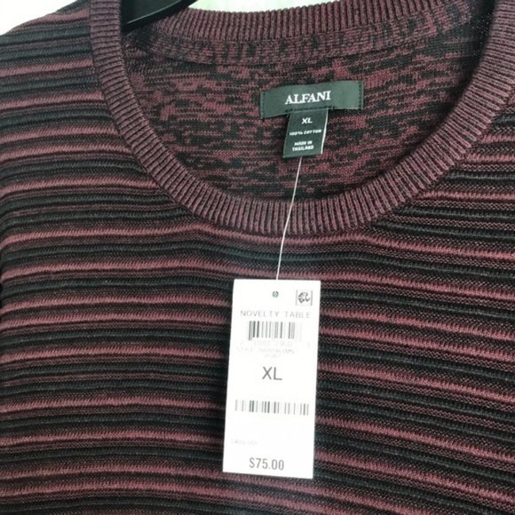 Alfani Other - NWT Macy's Alfani Men's Sweater Port Red  Ottoman Textured Crewneck